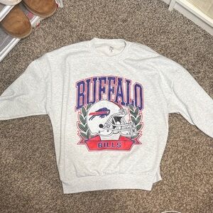 Buffalo Bills Gray Graphic Crewneck Sweatshirt